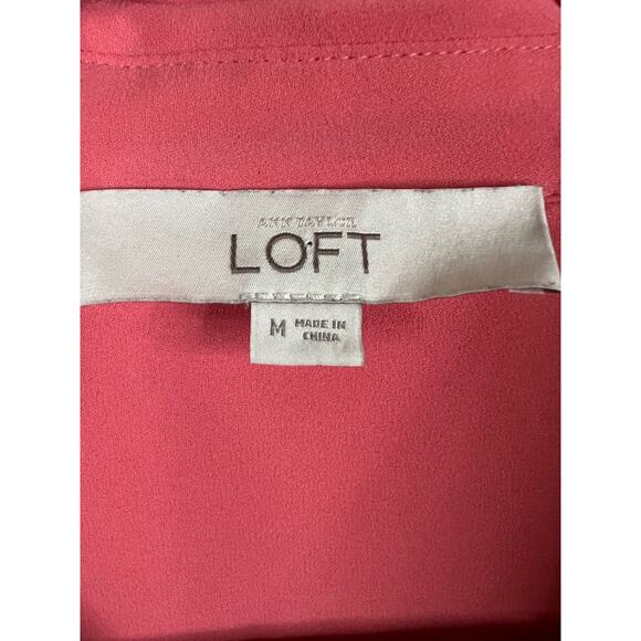 Ann Taylor Loft Pink Women's Button Up Blouse Size Medium - Picture 2 of 4